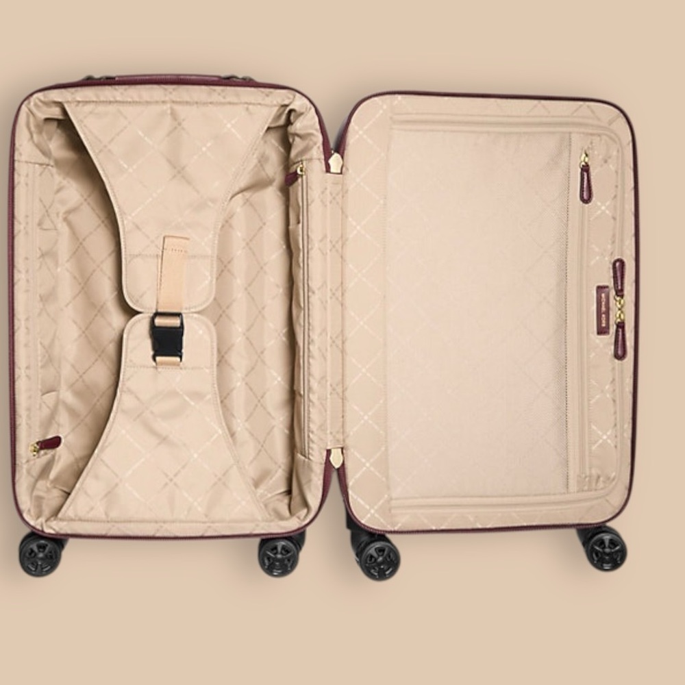 Michael Kors Small Textured Rolling Suitcase (Deep Red) — NEW WITHOUT TAGS - Picture 8 of 8